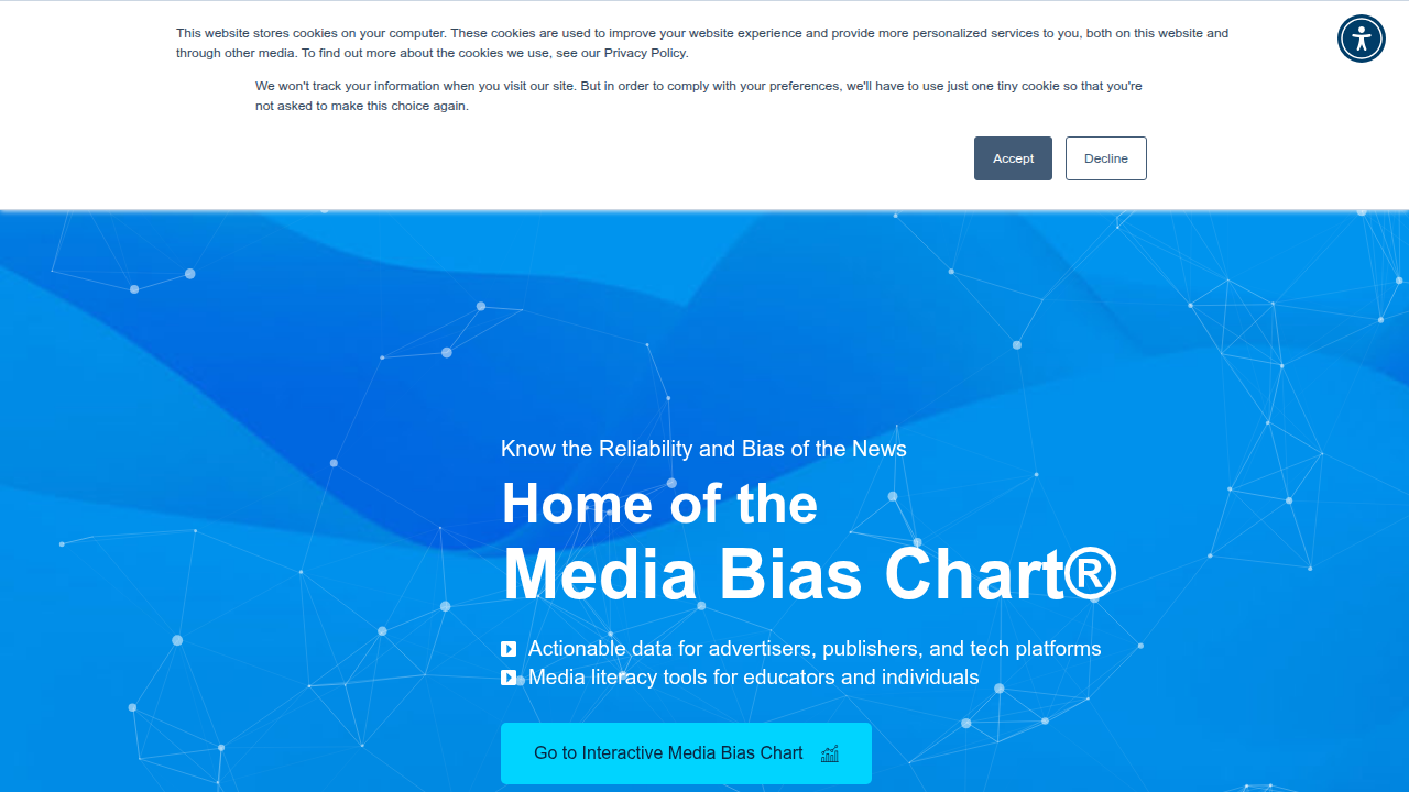 The Ad Fontes Media Bias Chart provides ratings for over 100 news outlets, assessing both their reliability and political bias to aid media evaluators.