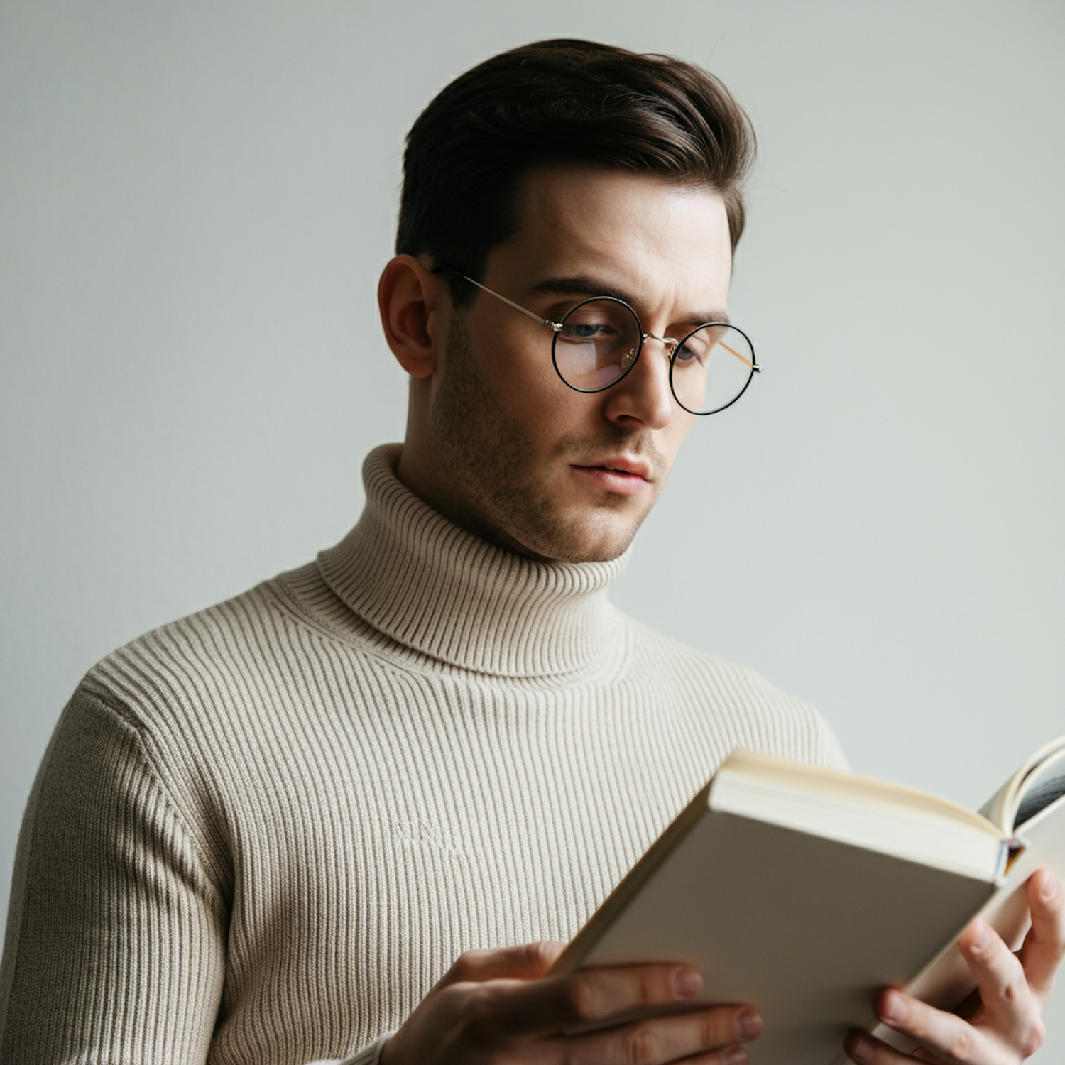 A person looking skeptical or contemplative while reading, representing the critical eye readers apply to content that blurs the line between advertising and journalism.
