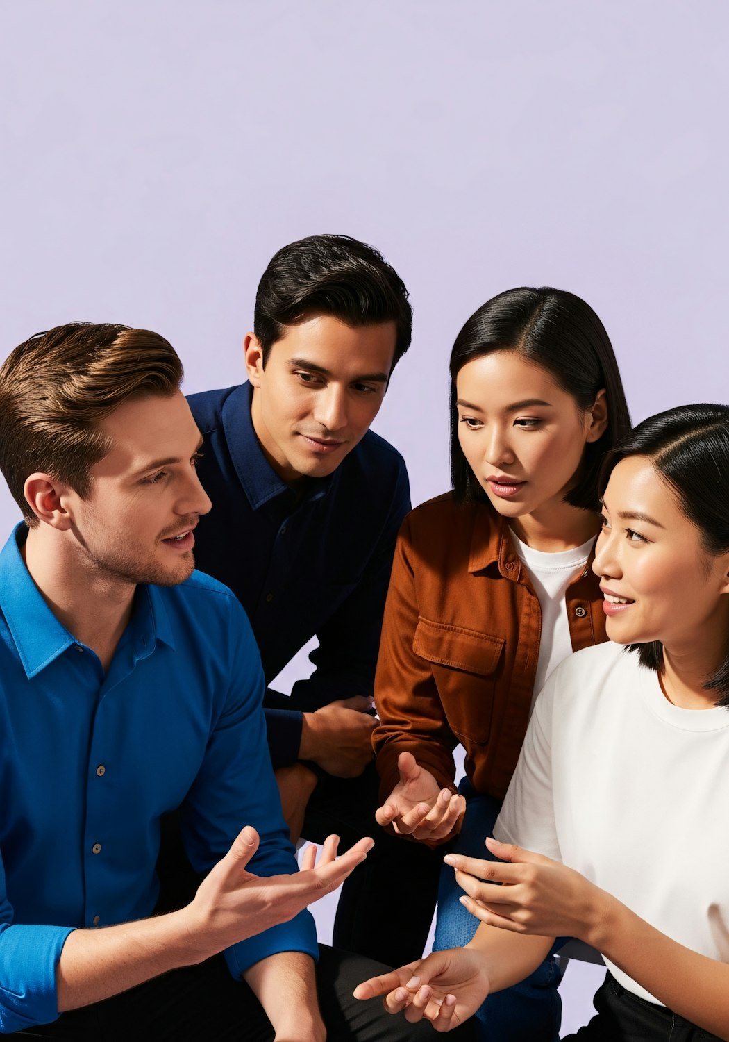 A diverse group of people engaging in discussion, symbolizing the broad and neutral audience reached by centrist publications.