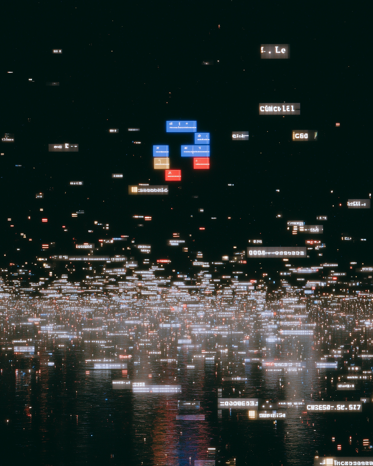 A visual representation of AI processing text and data to analyze for bias, sentiment, and misinformation in real time.