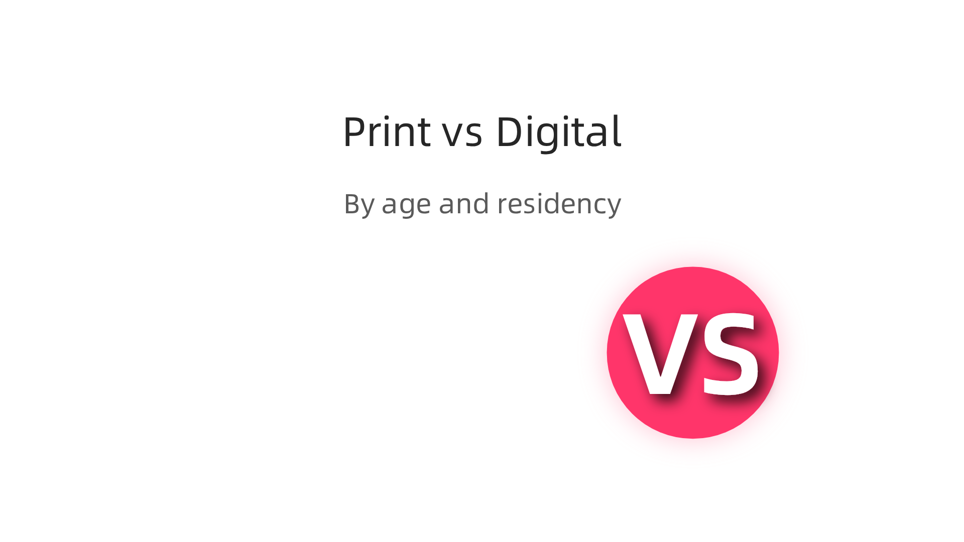 Breakdown of typical newspaper readership demographics, highlighting differences between print and digital editions across age groups and residency.