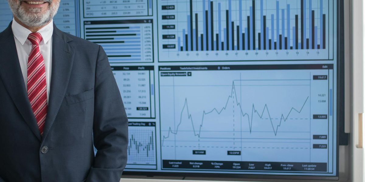 A professional presenting data and insights to a group, signifying informed decision-making.