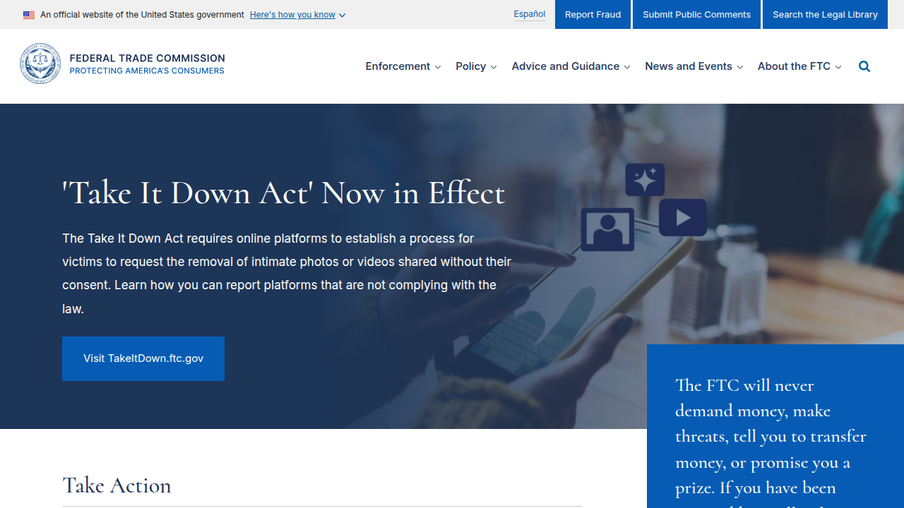 Screenshot of the Federal Trade Commission's guide on native advertising for businesses, emphasizing clear disclosure requirements.