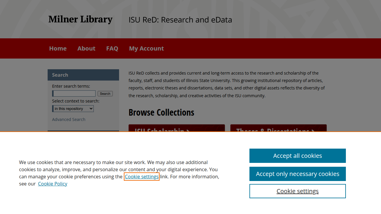 The website for Illinois State University's library, a source for academic research on media and democracy.