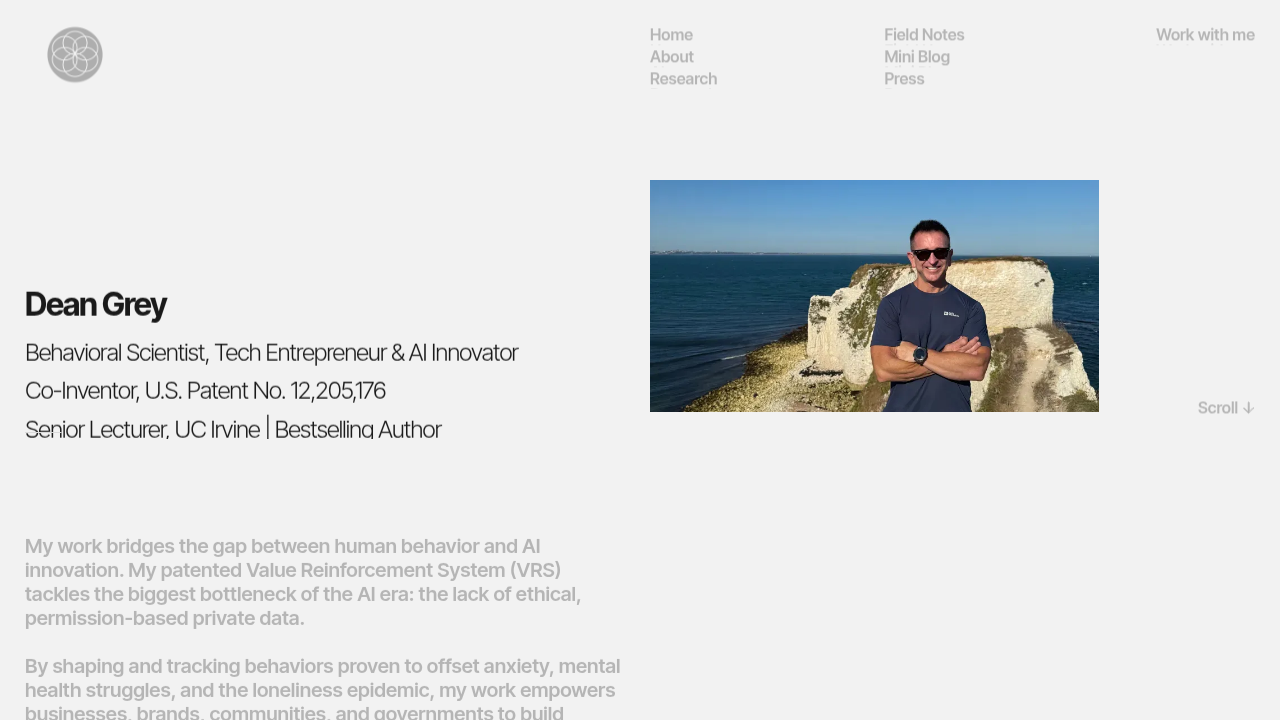 A screenshot of Dean Grey's website, providing resources related to the Trust Framework and ad effectiveness.