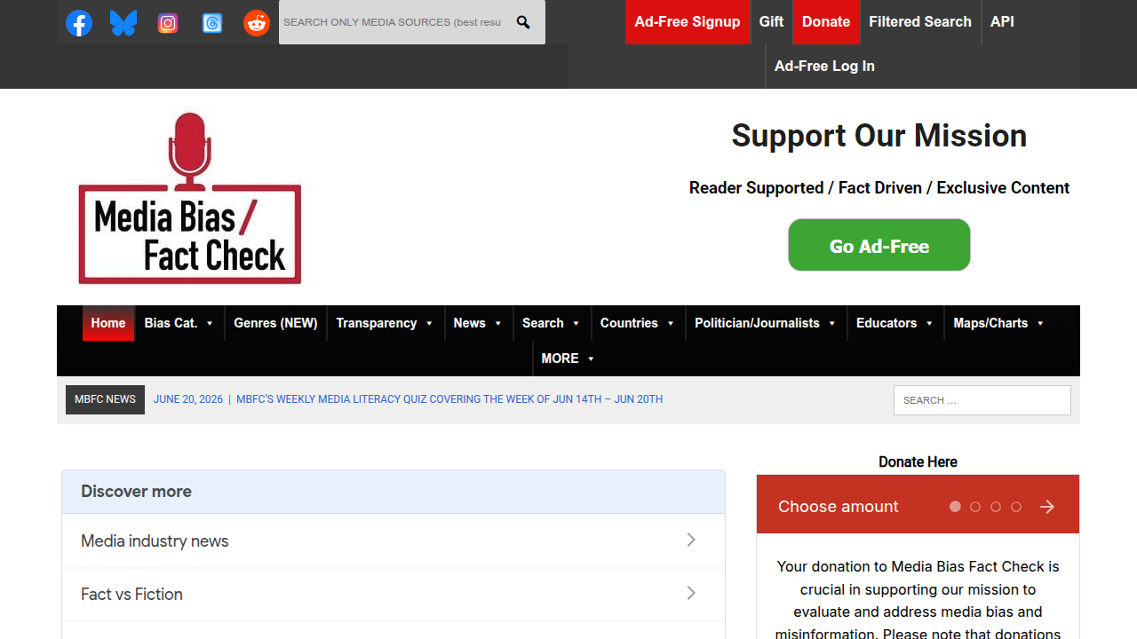 Explore Media Bias/Fact Check's website, a key resource for understanding publication methodologies and credibility ratings.