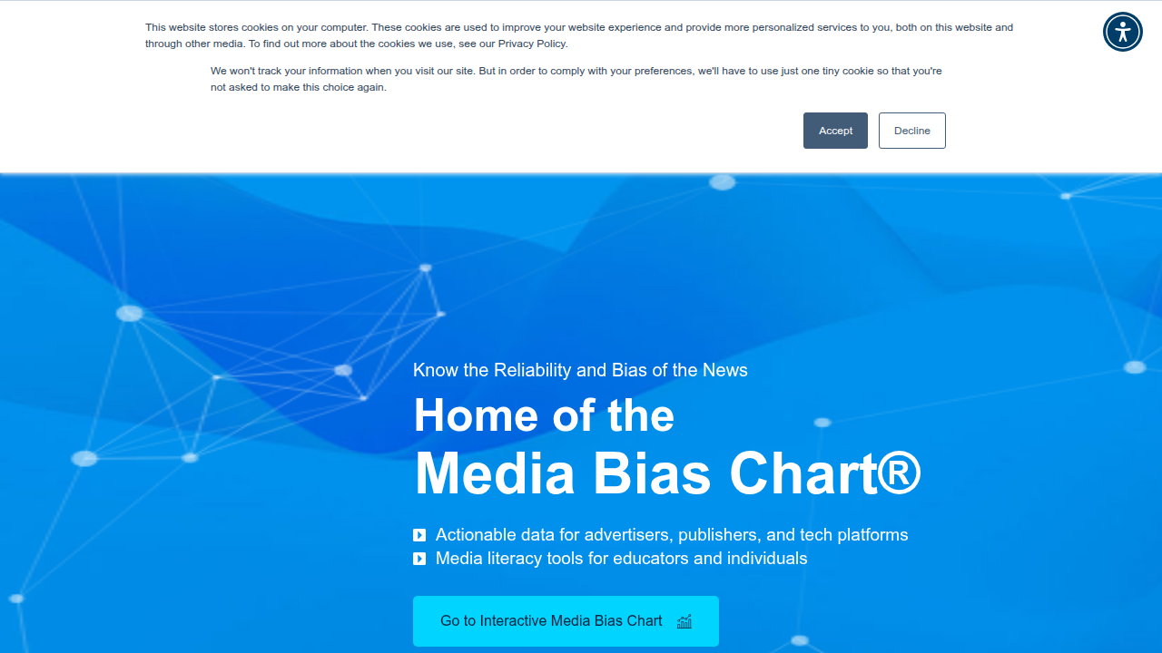 The Ad Fontes Media website, home of the interactive Media Bias Chart.