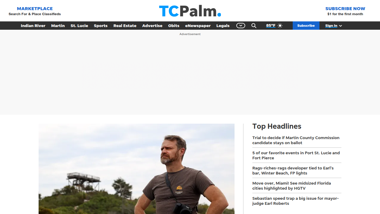 The homepage of TCPalm, the primary digital news site for Florida's Treasure Coast Newspapers, offering local news and information.